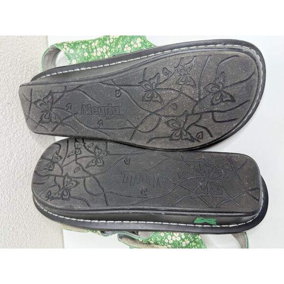 Alegria Beckie Sandals Size 38 8 8.5 Green Acres Floral Leather Platform Shoe - Picture 11 of 11